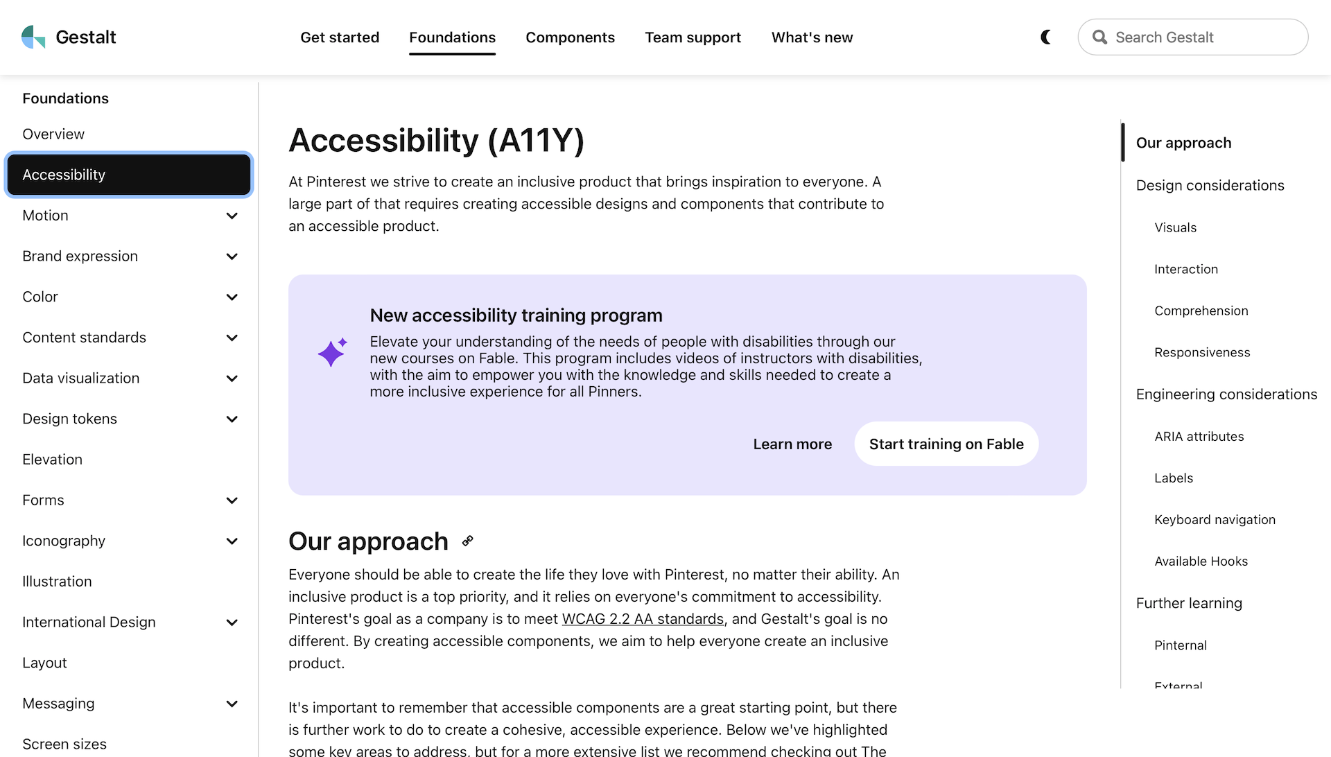 A call to action for the new accessibility training program. Which encouranges people to elevate their understanding of the needs of people with disabilities through the new courses on Fable.